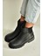 V674420409 Siyah Kalın Tabanlı Içi Tüylü Kadın Bot 5