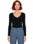 Kadın V Yaka Uzun Kollu Fitted Örme Bluz Çok Yönlü Kullanım Için Kaliteli Şık Rahat Modern 1