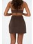 Tenby Koyu Kahve Crop Ceket-Etek Takım 8