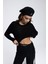 Liana Siyah Yumuşak Doku Triko Crop 1