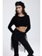 Liana Siyah Yumuşak Doku Triko Crop 2