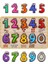 Sayılar, Sayı Bul Tak Alt Kısım Baskılı Çocuklar Için Ahşap Puzzle 3