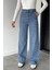 Kadın Yüksek Bel Palazzo Jean Kot Pantolon P-00018903 1