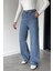 Kadın Yüksek Bel Palazzo Jean Kot Pantolon P-00018903 3