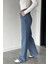 Kadın Yüksek Bel Palazzo Jean Kot Pantolon P-00018903 4