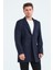 Erkek Dar Kalıp Slim Fit Lacivert Kaşe Kaban, Mont 1