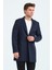 Erkek Dar Kalıp Slim Fit Lacivert Kaşe Kaban, Mont 2