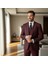 Erkek Takım Elbise, Blazer, Slimfit, Kırlangıç Yaka,bordo 2