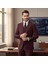 Erkek Takım Elbise, Blazer, Slimfit, Kırlangıç Yaka,bordo 7
