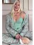 Yeşil Sarı Paisley Exclusive Örme Sabahlıklı Kadın Pijama Takım 1