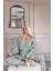 Yeşil Sarı Paisley Exclusive Örme Sabahlıklı Kadın Pijama Takım 2