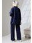 Kadın Lacivert Mevsimlik Penye Alt Üst Spor ve Rahat Ikili Tunik Pantolon Şık Tesettür Takım 3