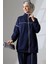 Kadın Lacivert Mevsimlik Penye Alt Üst Spor ve Rahat Ikili Tunik Pantolon Şık Tesettür Takım 4