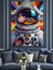 Uzay Boşluğunda Süzülen Astronot Figürü Dekoratif Kanvas - Mdf Ahşap Tablo 3