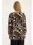 Zebra Desenli Simli Ribanalı V Bluz 5