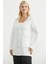 Oversize Cepli Triko Hırka - Kemik 4