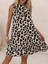 Kadın Kolsuz Sırttan Bağlamalı Fırfırlı Leopar Desenli Süprem Elbise 5