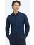 Lacivert Düz Regular Fit Dokuma Casual %100 Pamuk Gömlek 1