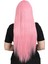 Uzun Kahküllü Fiber Sentetik Peruk - Şeker Pembesi 4