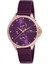 Kadın Kol Saati Altın(Gold) Renk, Mor Kadran - Şık Hasır Kordon, 2 Yıl Garantili 1