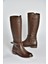 V398750603 Kahverengi Hakiki Deri Alçak Tabanlı Kadın Çizme 8