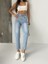 Kadın Kemer Apoletli Mom Jeans 2