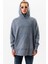 Erkek Gri Yıkamalı Oversize Sweatshirt Kapüşonlu 2