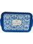 Desenli Metal Tepsi - Çay Kahve Tepsisi - Sunum Tepsisi 21 cm x 31 cm (Azulejos ) 1