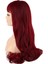 Kahküllü Uzun Dalgalı Fiber Sentetik Peruk - Kızıl 4