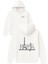 Paris Pırlantı Tasarım Baskılı Oversize Beyaz Kapüşonlu Sweatshirt 1