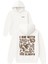 I Am Wıth Tasarım Baskılı Oversize Beyaz Kapüşonlu Sweatshirt 1