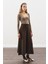 Triko Kloş Etek Kahverengi 6