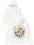 I Got A Peaceful Tasarım Baskılı Oversize Beyaz Kapüşonlu Sweatshirt 1
