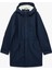 Kapaklı Cep Detaylı Bağcıklı Kapüşonlu Uzun Yağmurluk 3
