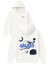 Galaxy Tasarım Baskılı Oversize Beyaz Kapüşonlu Sweatshirt 1