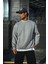 Kışlık Bisiklet Yaka Üç Iplik Basic Sweatshirt - Gri 3
