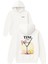 Tını Time Tasarım Baskılı Oversize Beyaz Kapüşonlu Sweatshirt 1