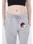 Kadın Lastikli Baskılı Eşofman Pantolon - Gri 1
