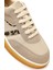 Kadın Bej Bağcıklı Kalın Tabanlı Desenli Deri Sneaker 25AFE145314 9