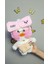 Kawaii Karikatür 30 cm Ördek Pembe Kıyafetli Aksesuarlı Beyaz 1