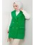 Kapak Cepli Düğmeli Yelek 1649 - Yeşil 1