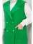 Kapak Cepli Düğmeli Yelek 1649 - Yeşil 5