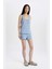 Pijama Takım Ribana Kolsuz Üst Beli Lastikli Şort-Fall In Love B8711AX24SM 1