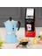 -: 6 Cups Ocak Üstü Espresso Pişirici - 250ML - Açık Mavi Renk - Gövde - Patentli Valfi - Tüm Ocak Türleri Için Uygundur (Indüksiyon Hariç) 3