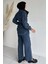 Kemerli Jean Kot Ceket Pantolon Tesettür Ikili Takım P-00018909 3
