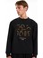 Bisiklet Yaka Baskılı Siyah Erkek Sweatshırt J5WM-SWT7286 3