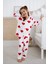 Önden Düğmeli Bambu Kalpli Çocuk Pijama Takımı 2-6 Yaş 1