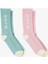 Unıted4 Crew Kadın Pembe/mavi 2'li Çorap 1