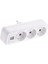 De-Pa 3'lü Topraklı Fiş-Priz Uzun Tip 2 Usb'li Beyaz 1