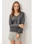 V Yaka Yumuşak Dokulu Triko Kazak LCI0038 Antrasit 2